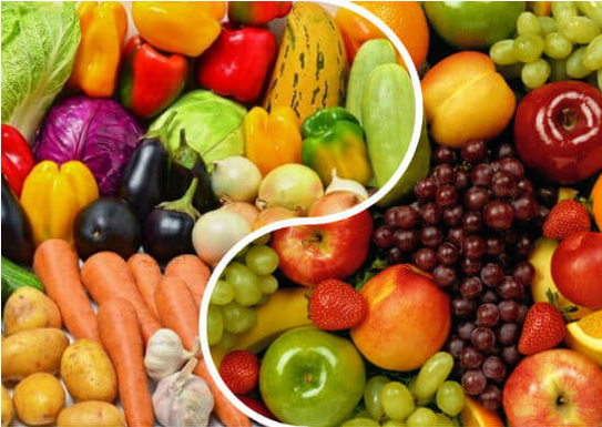 gyümölcsök és zöldségek a fogyásért